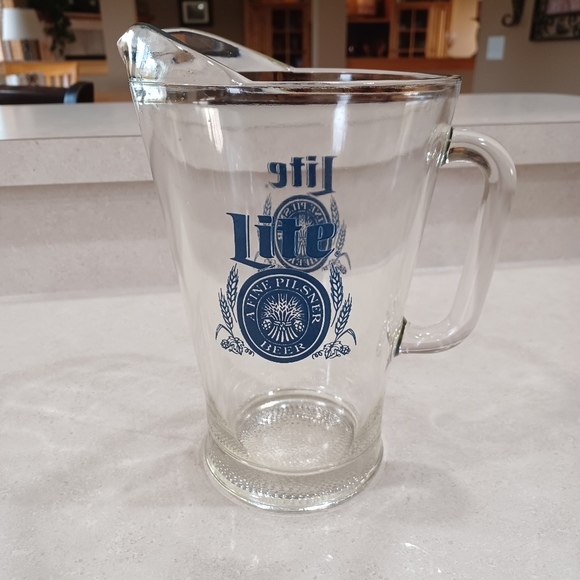 miller Dining Vintage Miller Lite Glass Beer Pitcher Poshmark